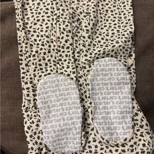 Carter's Cream and Black Baby Footed Pajamas